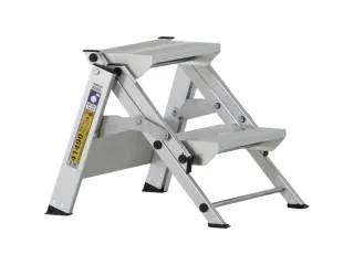 veiligheidstrap,eenzijdig,2treden,Stand H 0,44m,licht metaal - 2