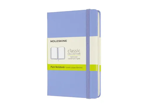 Notitieboek Moleskine pocket 90x140mm blanco hard cover hydrangea blue