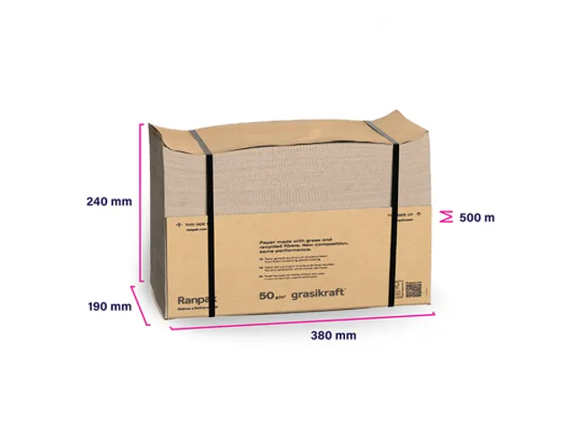 Voidfill papier FillPak TT GrasiKraft bruin 50 g/m² 380 mmx500m