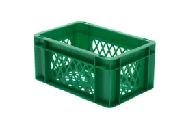Euronorm-stapelbak 5.5l 145x300x200mm Wanden/bodem Opengewerkt Groen