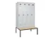 locker met bank,voor scheiding van kleding,HxBxD 2120x1200x815mm,4vak