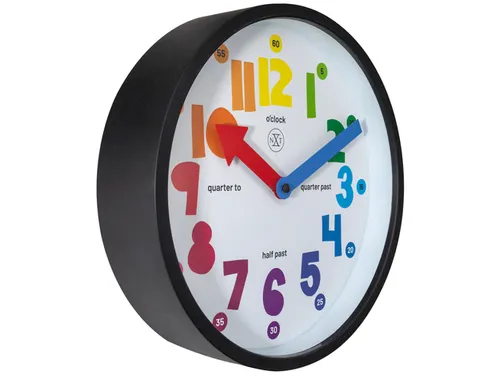 Wandklok nXt Sophia dia 30cm kunststof blauw cijferaanduiding gekleurd