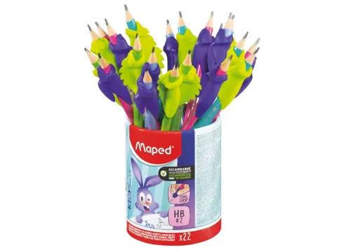 Crayon graphite Maped Kidy Learn avec gomme et guide doigts pot 22 pi