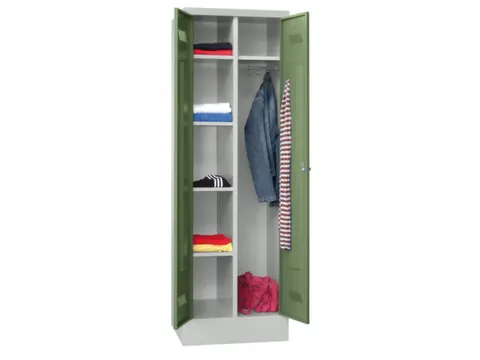 kleding-/wasgoedkast,HxBxD 1850x600x500mm,RAL7035,front RAL6011