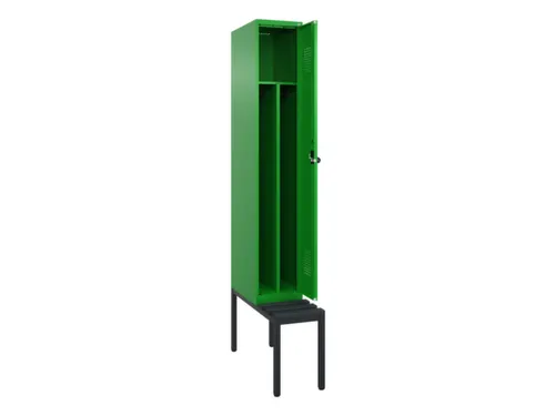 locker met bank,voor scheiding van kleding,HxBxD 2120x300x815mm,1vak