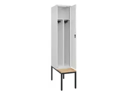 locker met bank,voor scheiding van kleding,HxBxD 2120x400x815mm,1vak