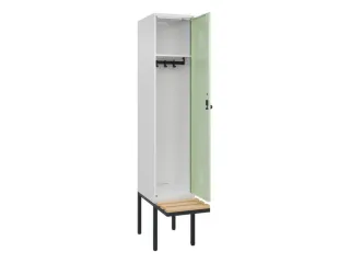 locker met bank,HxBxD 2120x400x815mm,1vak,vak B 400mm,draaigrendel - 2