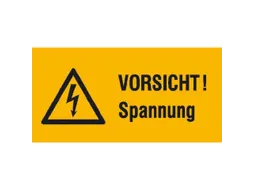 waarschuwings-combibord,Pas op! Spanning,PVC,HxB 26x52mm