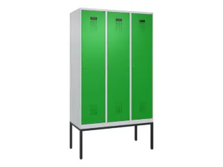 locker,HxBxD 2120x1200x500mm,3vak,vak B 400mm,cil.-slot,voetonderstel - 2