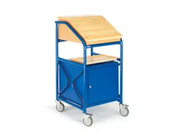 Verrijdbare lessenaar,HxBxD 1240x630x690mm,m. Legborden,kast