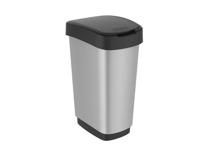 Afvalbak Twist 25 liter Zilver Zwart