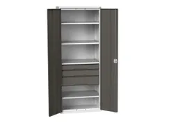 universele kast,HxBxD 2000x800x550mm,4xStalen bodem,3lade(n)