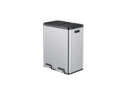 Afvalbak EKO Essential Recycler pedaalemmer 2x30liter RVS