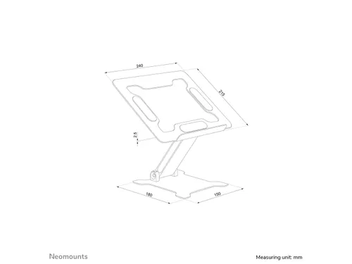 Neomounts DS20-740BL1 Laptopstandaard - 11-15 inch - max 5 kg - h 1,7-