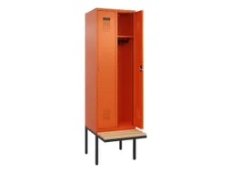 locker met bank,HxBxD 2120x600x815mm,2vak,vak B 300mm,cilinderslot