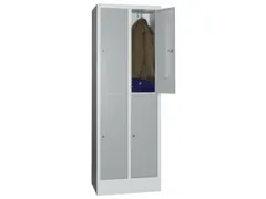 lockerkast,HxBxD 1850x600x500mm,2x2vakken,RAL7035,front RAL5012