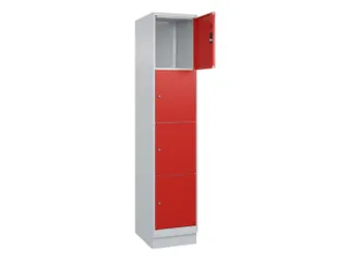 lockerkast,HxBxD 1950x400x500mm,1x4vakken,vak B 400mm,cil.-slot,sokkel - 1