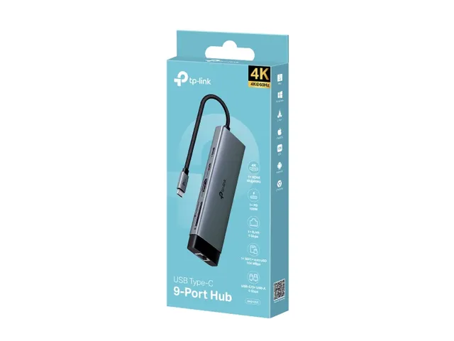 TP-Link UH9120C, USB 3.2 Gen 1 (3.1 Gen 1) Type-C, HDMI, RJ-45, USB 3.