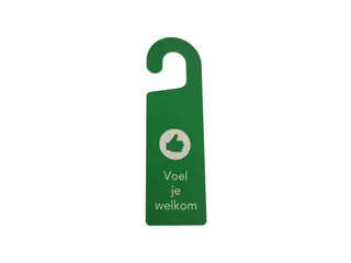 Kunststof deurhanger 250x75mm Voel je welkom - Nu even niet Rood/Groen - 3