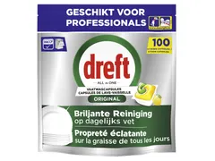 Capsule lave-vaisselle Dreft Tout-en-1 Professional lemon 100 pièces
