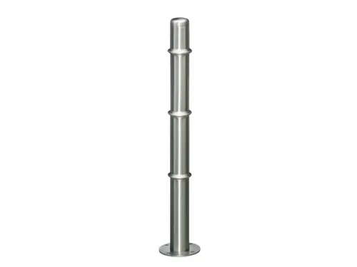 Afzetpaal Rvs Ø76mm Bodemplaat Schuifmontage