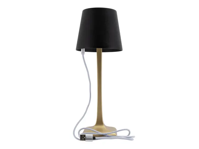 Lampe de table Securit Roma LED rechargeable dimmable noir-or