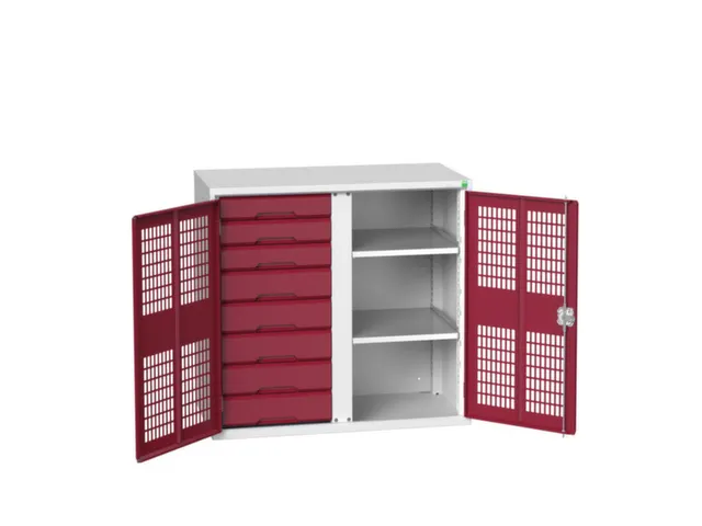 universele kast,HxBxD 1000x1050x550mm,2xStalen bodem,8lade(n)