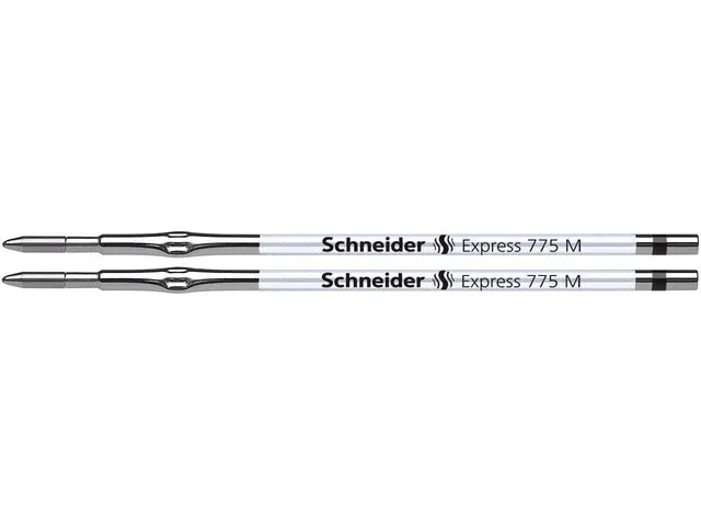 Recharge stylo bille Schneider Express 775 M noir blister 2 pièces