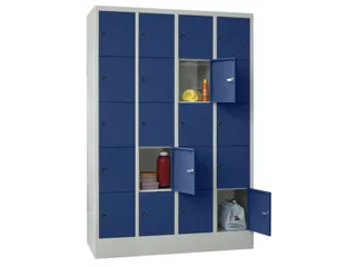 lockerkast,4x5vakken,vak B 300mm,cil.-slot,RAL7035,front RAL5010 - 2