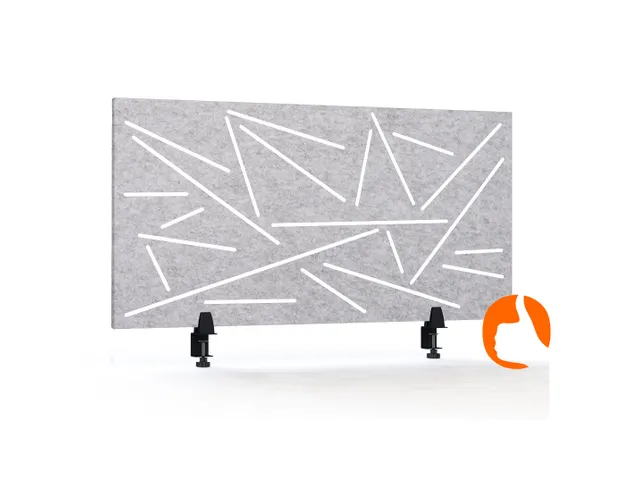 Akoestisch Bureaupaneel met patroon uitsnede 60x120cm Lichtgrijs
