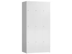 Lockerkast 1800x870x500mm 3x3 vakken cilinderslot, sokkel, RAL9003