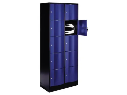 lockerkast,HxBxD 1950x770x640mm,2x5vakken,romp RAL7035,front RAL5012