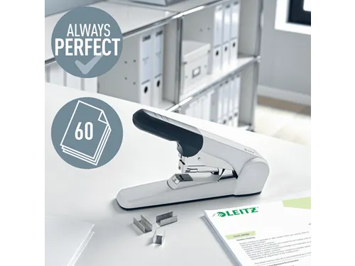 Blokhechter Leitz 5552 Heavy Duty Flat Clinch 60vel zilvergrijs