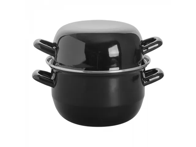 EMGA Mosselpan 18cm Zwart emaille 1kg
