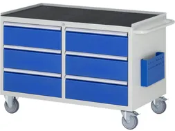 gereedschapswagen 795x1145x650mm metaalblad 450kg 6 laden RAL5010