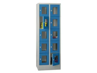 lockerkast,HxBxD 1850x600x500mm,2x5vakken,RAL7035,front RAL5012 - 2