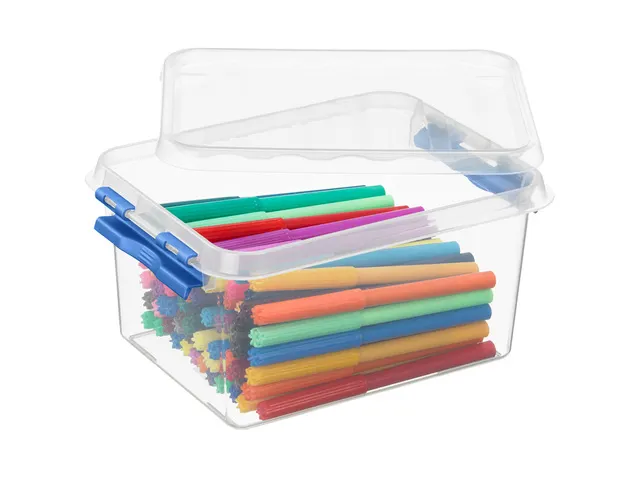 Q-line opbergbox 2L transparant blauw - 20x15x10,4cm