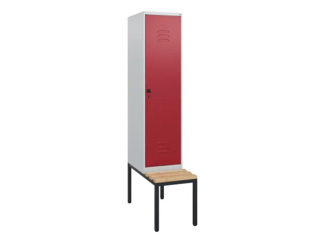 locker met bank,HxBxD 1950x400x815mm,1vak,vak B 400mm,draaigrendel