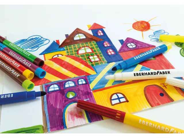 Viltstift Eberhard Faber magic marker 9 kleuren en 1 tovermarker