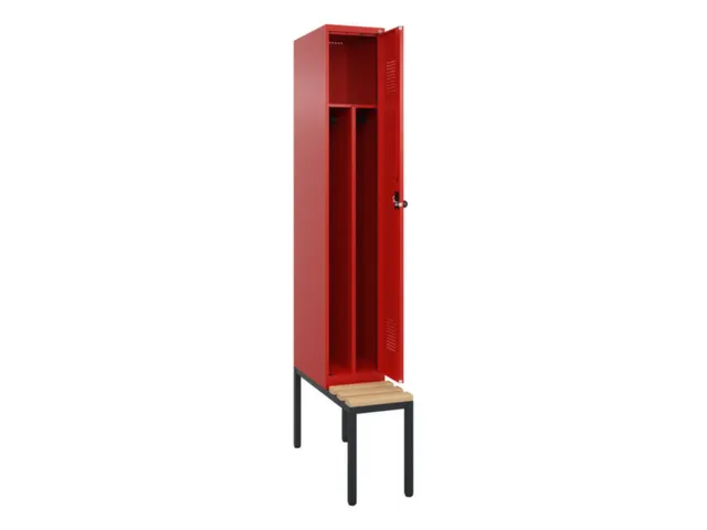locker met bank,voor scheiding van kleding,HxBxD 2120x300x815mm,1vak