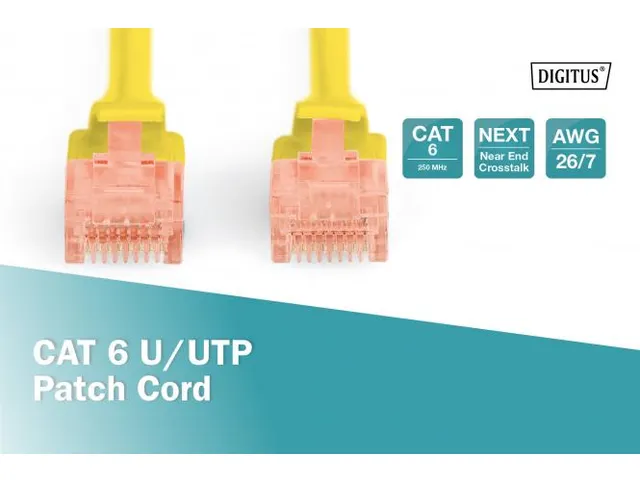 CAT 6 U-UTP patchkabel, PVC AWG 26/7 Lengte 3m Geel