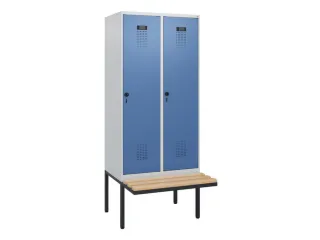 locker met bank,HxBxD 1950x800x815mm,2vak,vak B 400mm,draaigrendel - 2