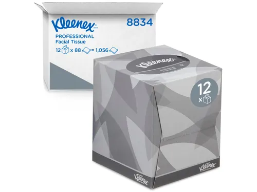 Facial tissues Kleenex 2-laags kubus 12x88stuks wit 8834