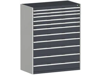 ladekast HxBxD 1600x1300x750mm 11laden RAL7035 front RAL7016 - 2