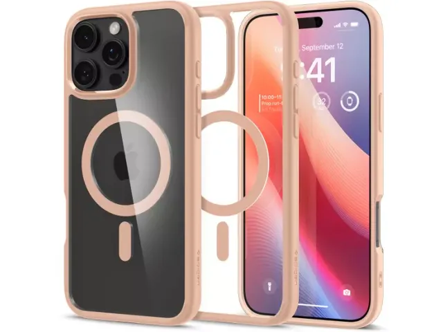 Spigen Ultra Hybrid MagSafe iPhone 16 Pro Max hoesje rose