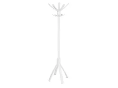 Cafe houten kapstok met 10 haken in wit hout 176 cm.