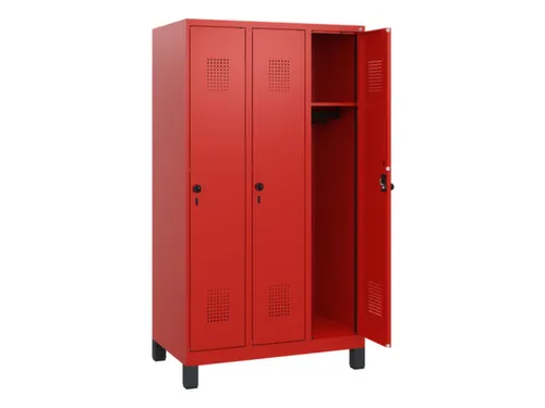 schoollocker,HxBxD 1630x900x500mm,3vak,vak B 300mm,draaigrendel,voeten