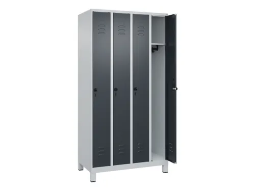 locker,HxBxD 1950x1000x500mm,4vak,vak B 250mm,draaigrendel,voeten