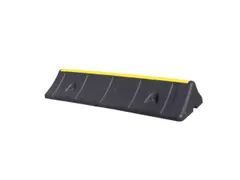 parkeerstop,B 1000mm,recyclebaar rubber,zwart/geel,1kabelkanaal