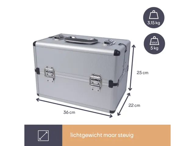 Aluminium Gereedschapskoffer 360X220X250Mm 19.8 Liter